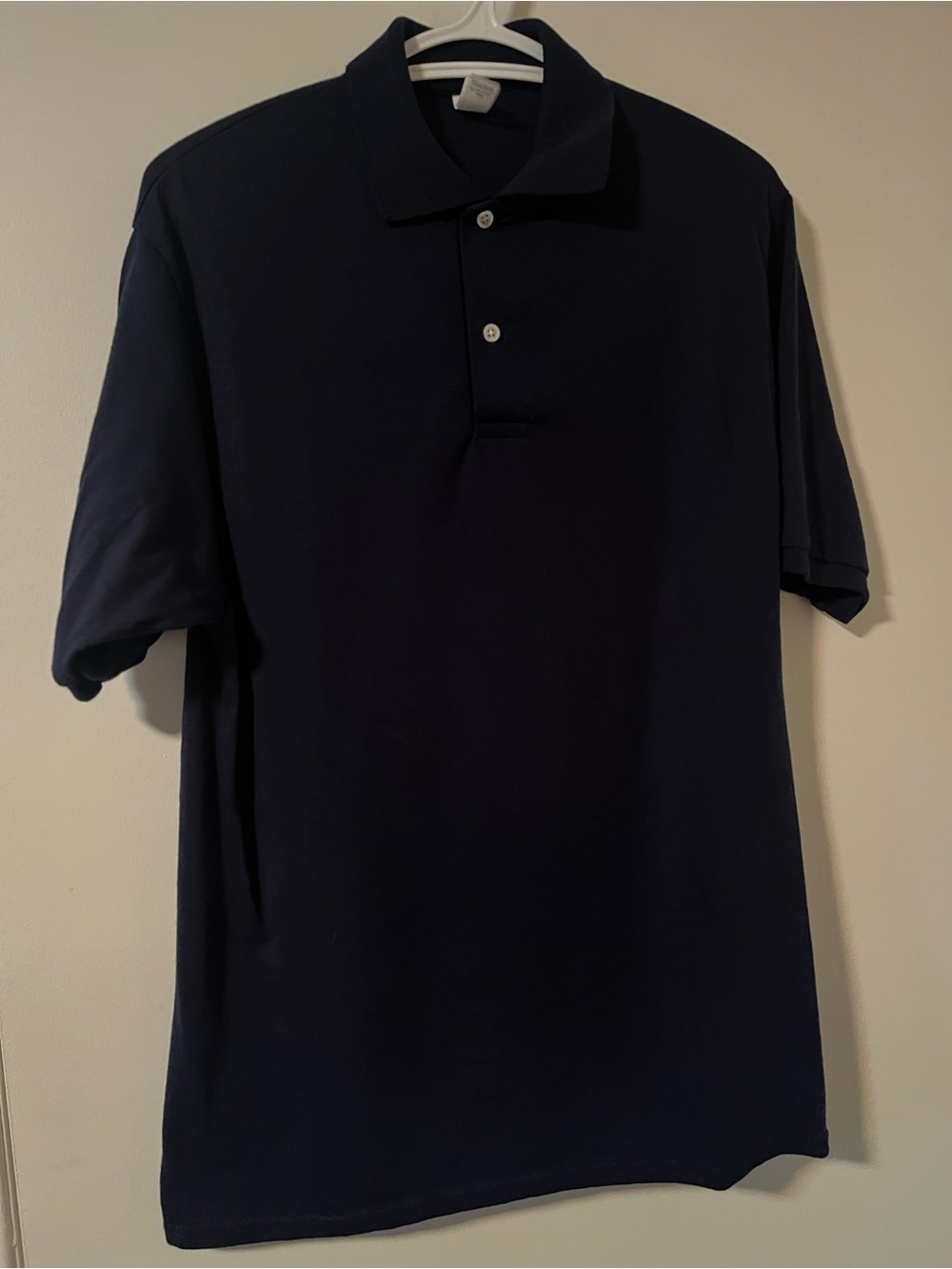 Jerzees Men's Dark Navy Polo with Two-Button Placket